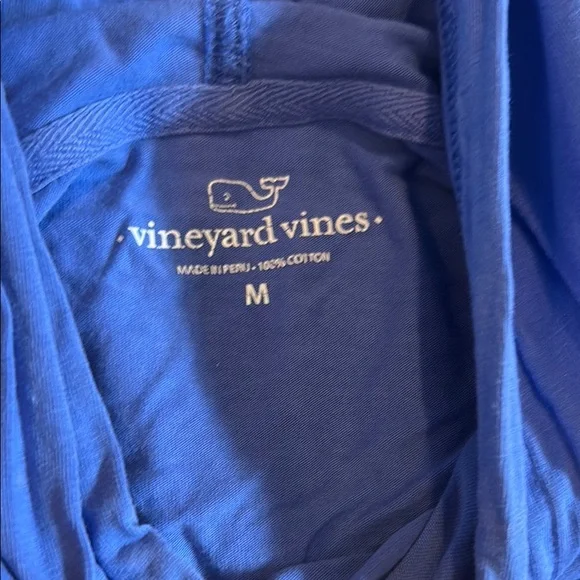 Vineyard vines medium lightweight hoodie medium Blue Hoodie with Pink Logo - Picture 2 of 6